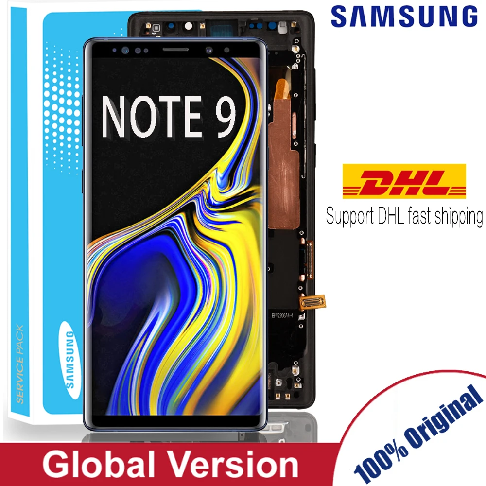 Оригинальный ЖК дисплей Super AMOLED 6 4 дюйма с рамкой для Samsung Galaxy Note 9 Note9 N960F сенсорным