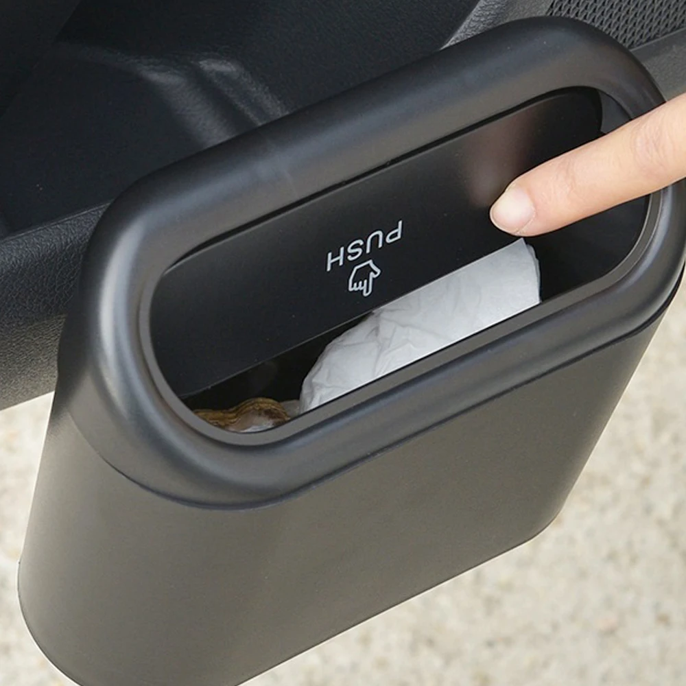 

Car Trash Can Multifunction Pressing Type Garbage Organizer Storage Bucket Bin Box Automatic Rebound Accessories