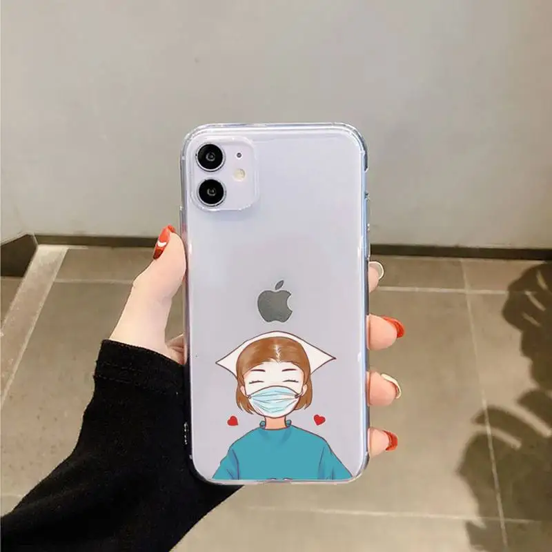 Medical doctor nurse cartoon Angel Phone Case Transparent for iPhone 6 7 8 11 12 s mini pro X XS XR MAX Plus
Medical doctor nurse cartoon Angel Phone Case Transparent for iPhone 6 7 8 11 12 s mini pro X XS XR MAX Plus