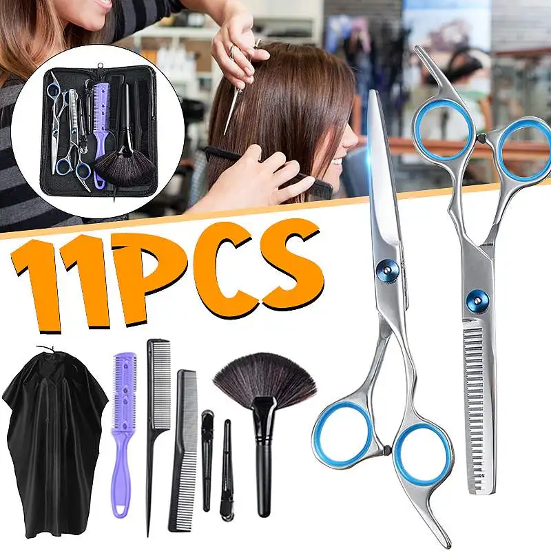 11PCS/set Hairdressing Scissors Hair Thinning Shears Set Hair Cutting Scissors Shears Scissor Hairdressing Saloon Barber Tool
11PCS/set Hairdressing Scissors Hair Thinning Shears Set Hair Cutting Scissors Shears Scissor Hairdressing Saloon Barber Tool