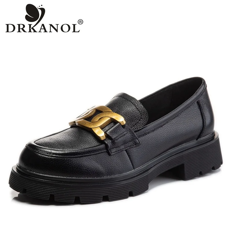 DRKANOL New Arrival Autumn Women Loafers 2021 Fashion Thick Heel Casual Shoes Shallow Genuine Leather Metal Slip On Women Shoes
DRKANOL New Arrival Autumn Women Loafers 2021 Fashion Thick Heel Casual Shoes Shallow Genuine Leather Metal Slip On Women Shoes
