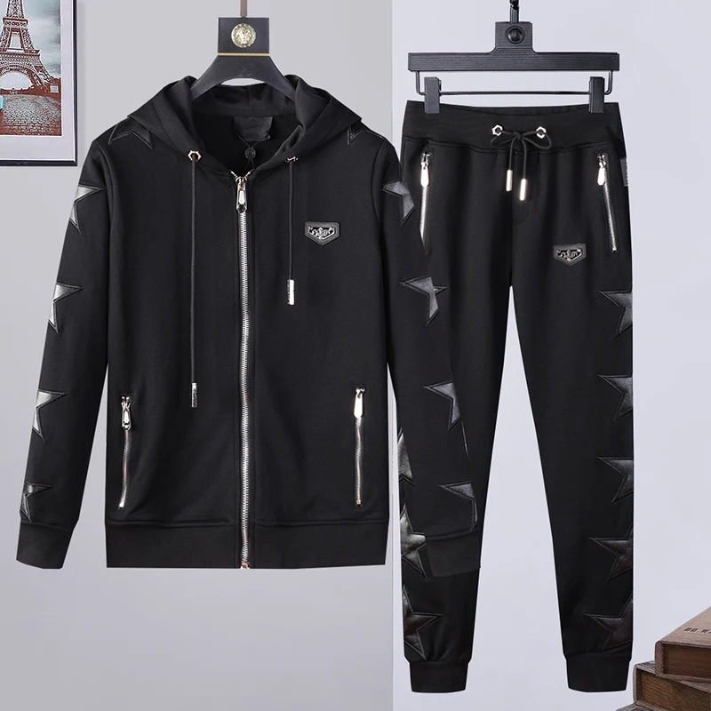 22men's Sweatshirt set hot Diamond Star Embroidered Leather sweater and trousers 2-piece set PP German fashion Pure Cotton plein
22men's Sweatshirt set hot Diamond Star Embroidered Leather sweater and trousers 2-piece set PP German fashion Pure Cotton plein