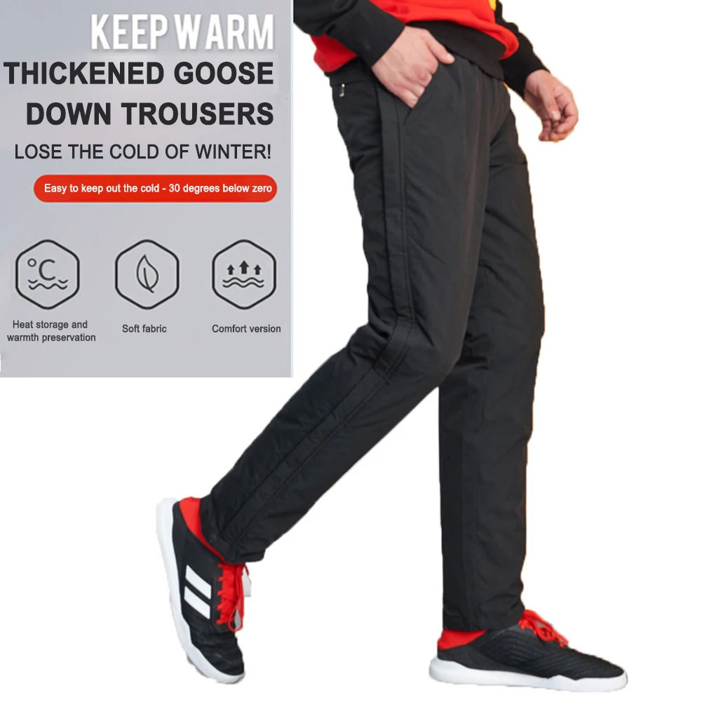 90% белые утепленные штаны из гусиного пуха для мужчин и женщин, зимние Утепленные уличные спортивные утепленные штаны на молнии 
90% белые утепленные штаны из гусиного пуха для мужчин и женщин, зимние Утепленные уличные спортивные утепленные штаны на молнии