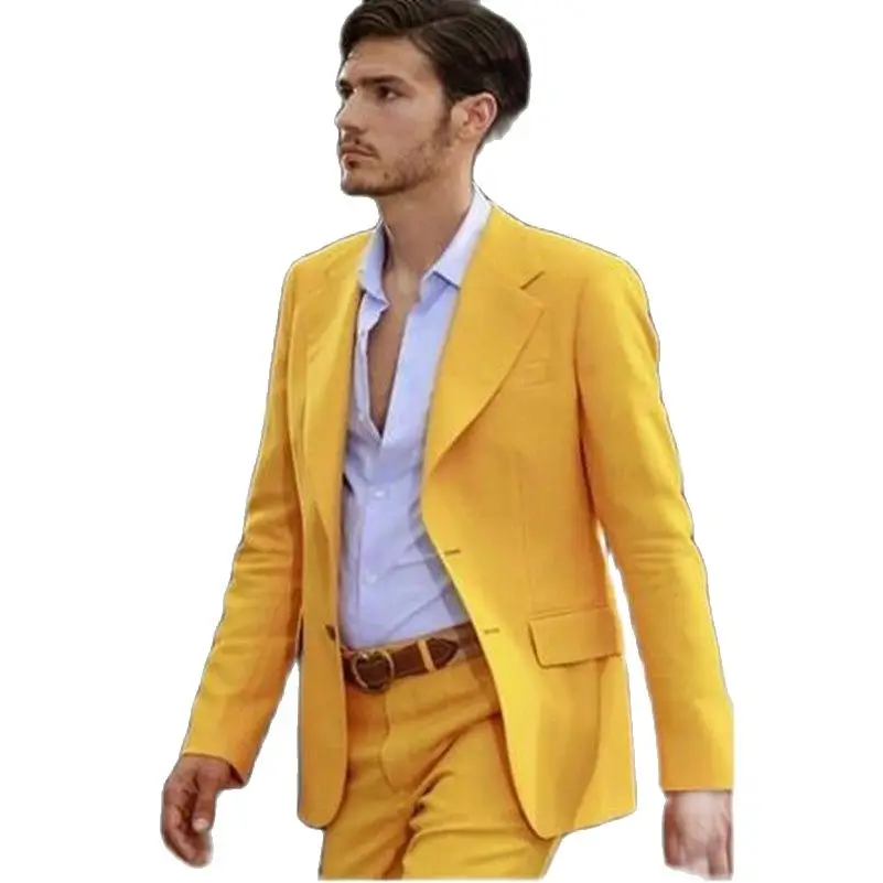 Fashion Yellow Groom Tuxedos Men Suits Wedding Tuxedos Men Prom Party Wear Groomsmen Suit For Wedding (Jacket+Pants)
Fashion Yellow Groom Tuxedos Men Suits Wedding Tuxedos Men Prom Party Wear Groomsmen Suit For Wedding (Jacket+Pants)