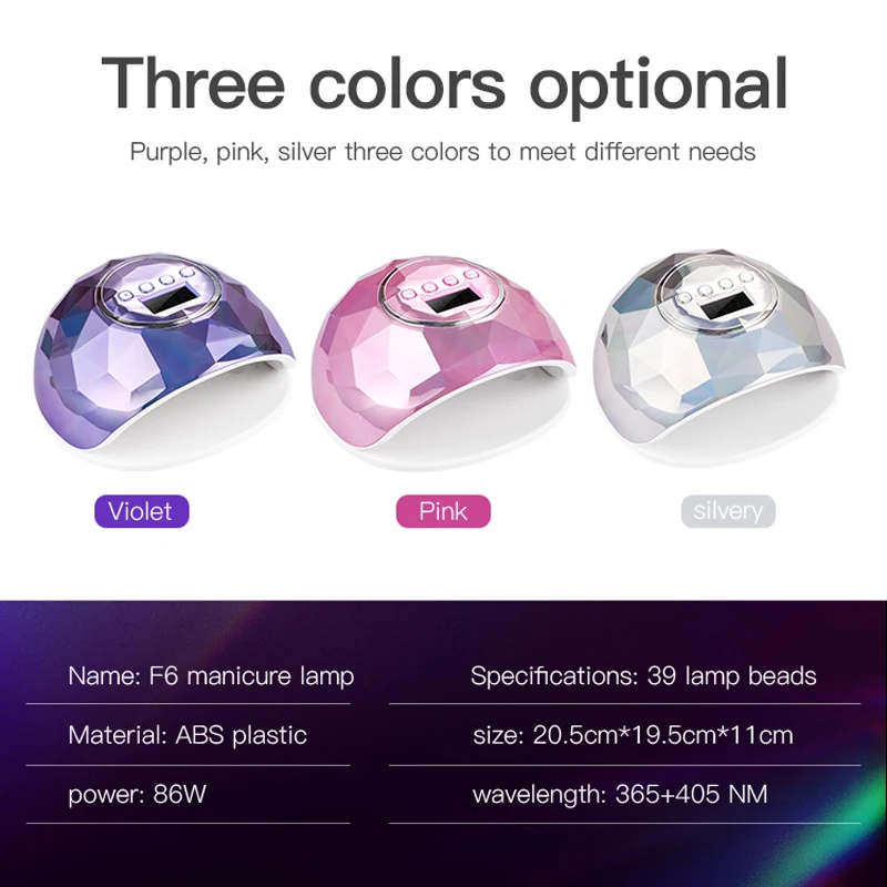 86W UV LED Lamp For Nail Dryer Manicure Lamps With 39 Pcs Light Bead Gel Curing Lamp For Drying Nails Polish Free shipping
86W UV LED Lamp For Nail Dryer Manicure Lamps With 39 Pcs Light Bead Gel Curing Lamp For Drying Nails Polish Free shipping