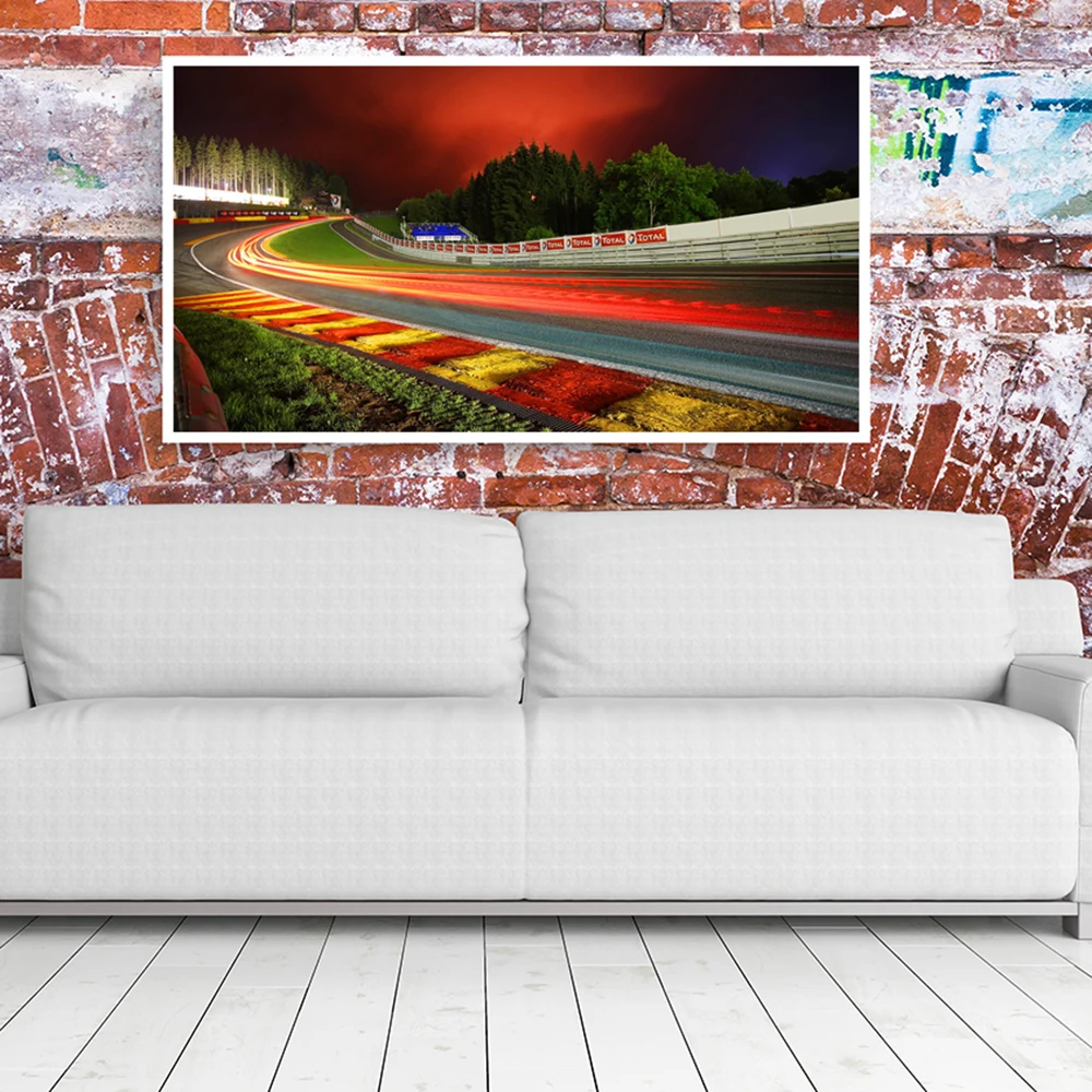 Wall Art Poster Nurburgring Rally Road Sports Car Track night view Print Canvas Painting 1 pieces Living Room Home Decor Picture | Дом и сад