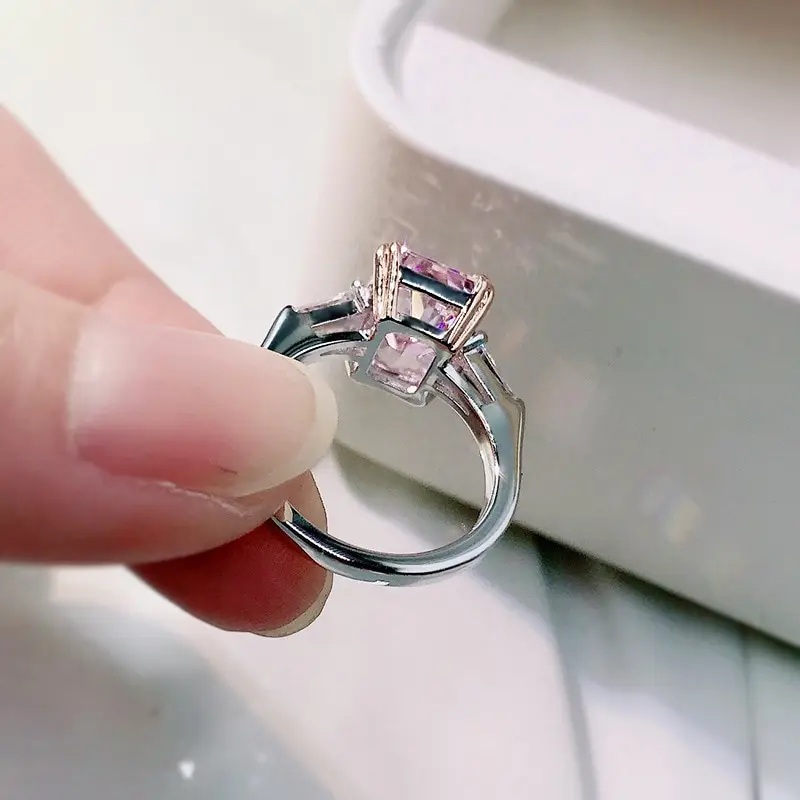 Jazaz 100% 925 Sterling Silver Sparkling 2CT Square Pink High Carbon Diamond Wedding Rings Women Anniversary Fine Gifts B0794
Jazaz 100% 925 Sterling Silver Sparkling 2CT Square Pink High Carbon Diamond Wedding Rings Women Anniversary Fine Gifts B0794