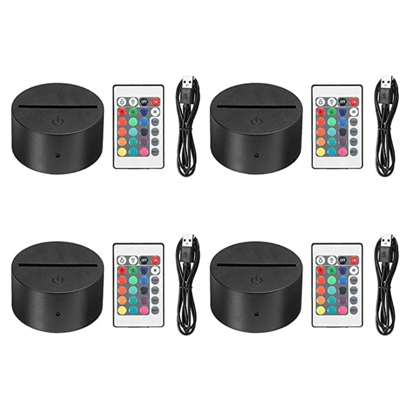 4Pc Night LED Light Lamp Base Remote Control USB Cable Adjustable 7 Colors Decorative Lights for Room Restaurant Officce
4Pc Night LED Light Lamp Base Remote Control USB Cable Adjustable 7 Colors Decorative Lights for Room Restaurant Officce