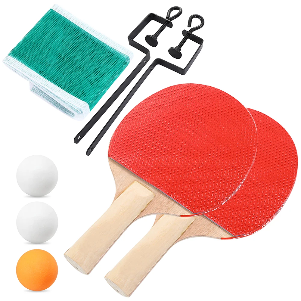 

Ping Pong Post Net Rack Paddles Quality Table Tennis Rackets Set Ping Pong Training Adjustable Net Rack Paddle Bats With 3 Balls