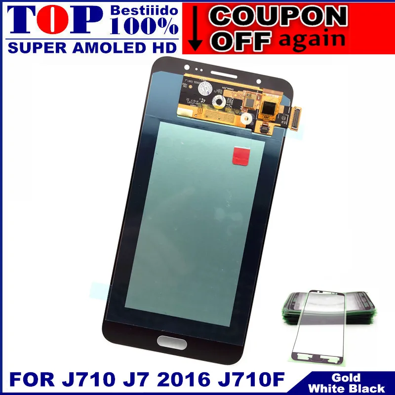100% AMOLED сменный ЖК дисплей для samsung Galaxy J7 2016 J710FN J710F J710M J710Y с кодирующий