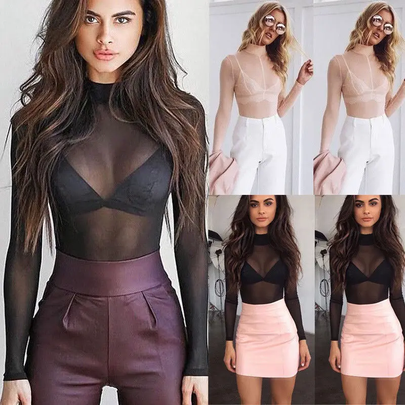 Summer Hot Sale Fashion Sexy Solid Basic Tops Ladies Turtleneck See-Through Long-Sleeved T-Shirts Elegant Mesh Plus Size
Summer Hot Sale Fashion Sexy Solid Basic Tops Ladies Turtleneck See-Through Long-Sleeved T-Shirts Elegant Mesh Plus Size