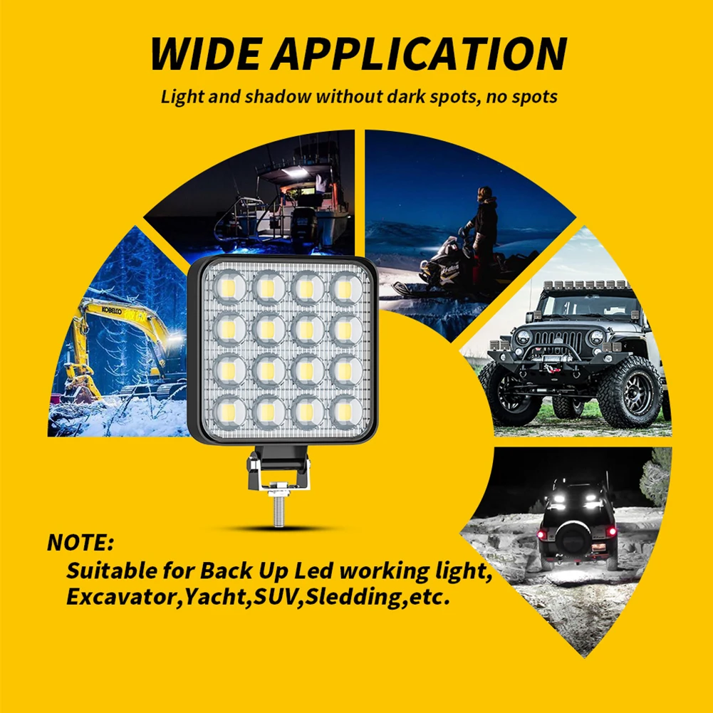 48W Square Bright Work Light Waterproof LED Spotlight 9V-30V 6000K Bulb Car SUV Truck Driving Fog Lamp Car Light
48W Square Bright Work Light Waterproof LED Spotlight 9V-30V 6000K Bulb Car SUV Truck Driving Fog Lamp Car Light