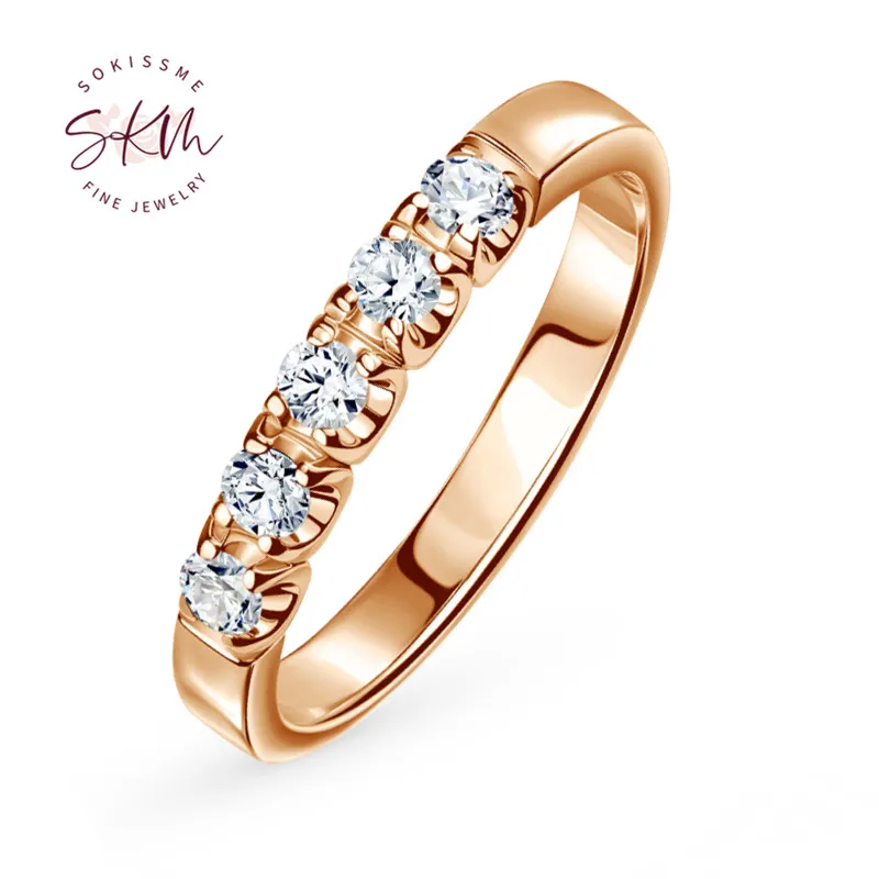 Женское кольцо из розового золота 14 к 585 пробы, со сверкающими бриллиантами
Женское кольцо из розового золота 14 к 585 пробы, со сверкающими бриллиантами