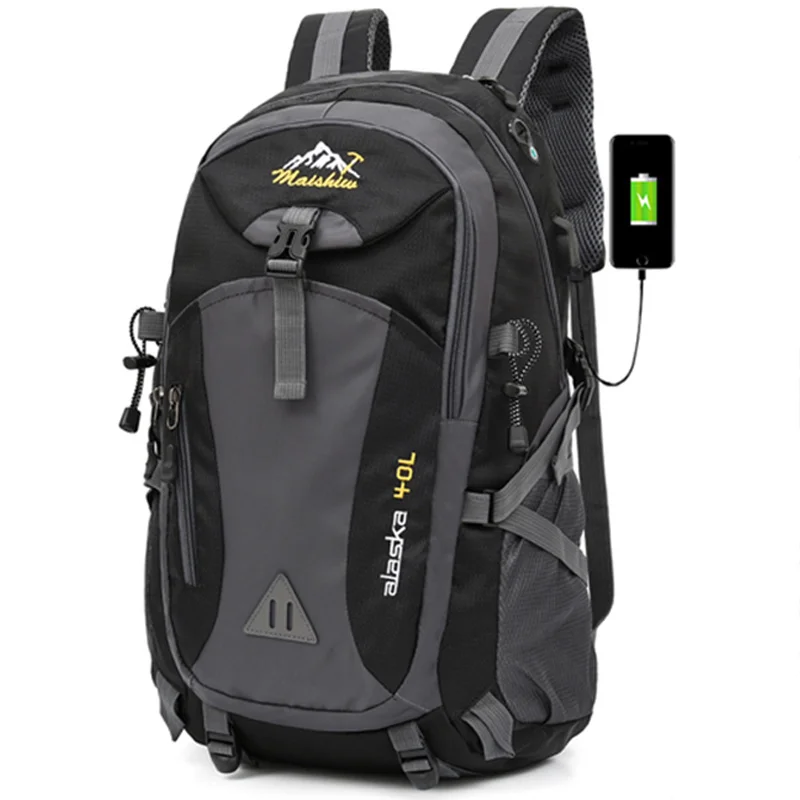 

40l à prova d40água de carregamento usb escalada unisex masculino viagem mochila dos homens esportes ao ar livre acampamento