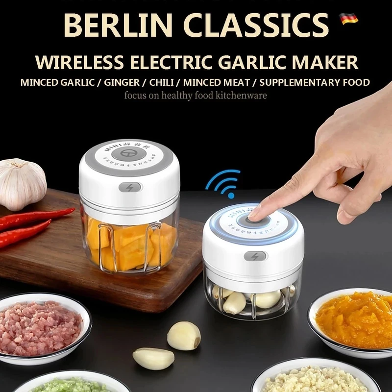 Electric Garlic Masher USB Wireless Electric Food Crusher Vegetable Chili Meat Grinder Spice Garlic Chopper Press Kitchen Tools
Electric Garlic Masher USB Wireless Electric Food Crusher Vegetable Chili Meat Grinder Spice Garlic Chopper Press Kitchen Tools
