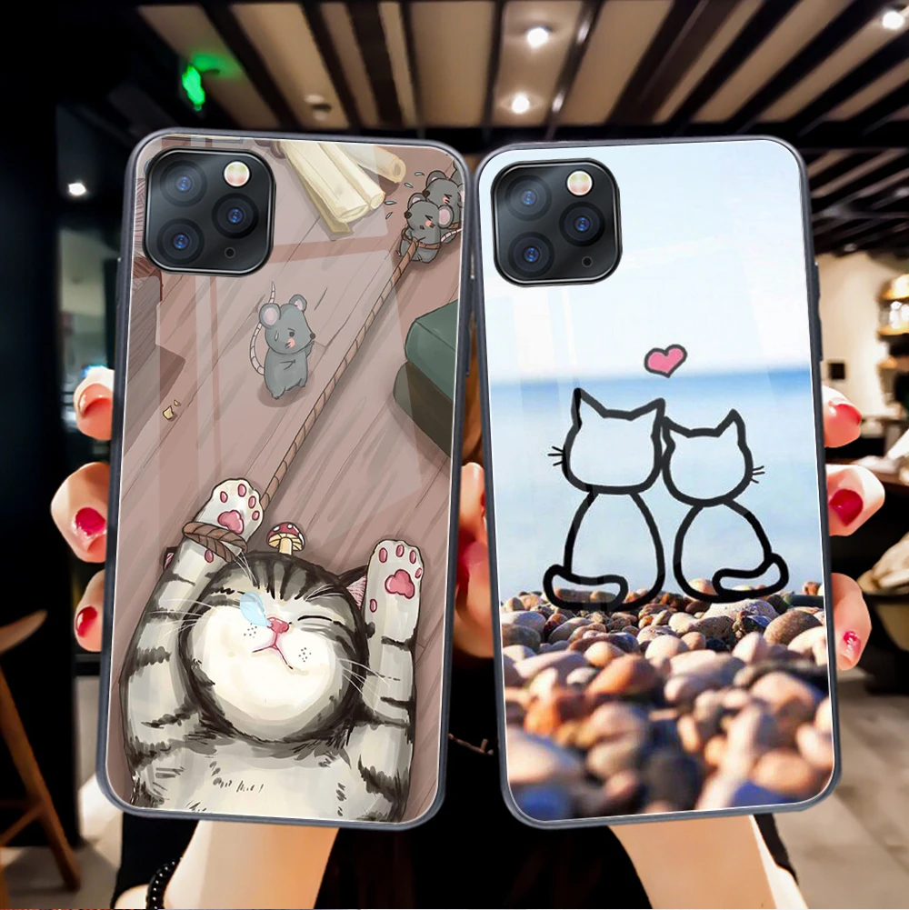 Funny Cute Cat Case For iPhone 12 11 Pro Max Mini Cover for iPhone 7 8 6 6S X XR XS Max SE 2020 Plus Tempered Glass Phone Fundas
Funny Cute Cat Case For iPhone 12 11 Pro Max Mini Cover for iPhone 7 8 6 6S X XR XS Max SE 2020 Plus Tempered Glass Phone Fundas