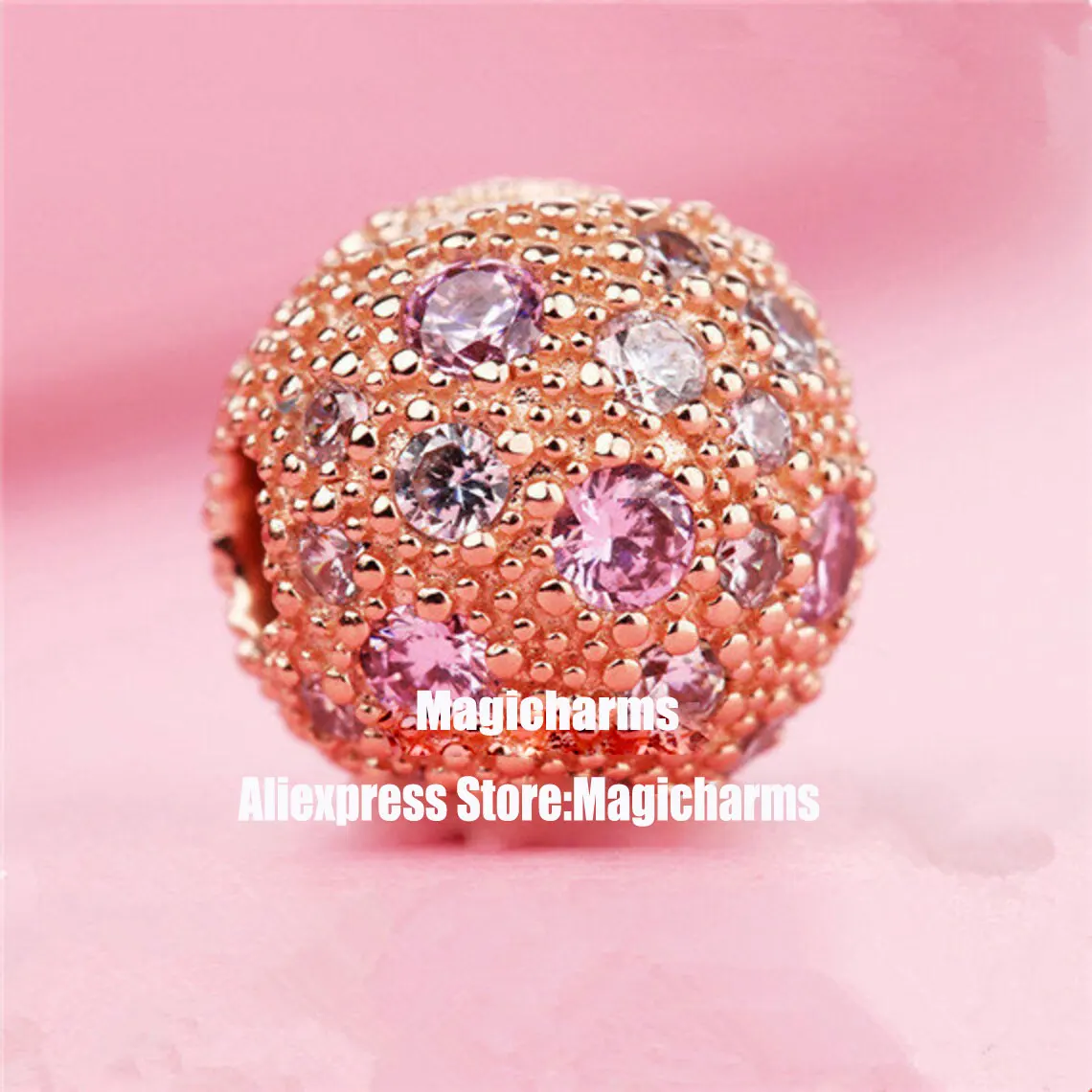 

925 пробы серебряные и розовые золотые бриллианты с розовым прозрачным кубическим цирконием подходят для всех европейских браслетов ожерел...