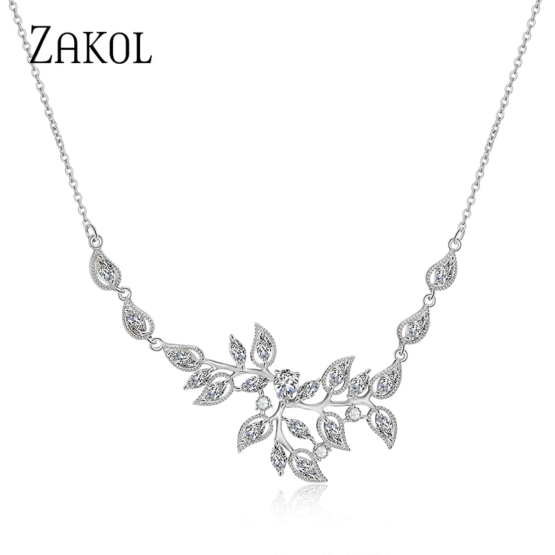 ZAKOL модное кубическое циркониевое цветочное ожерелье для женщин свадебный ужин юбилей подарок ювелирные изделия FSNP2129 
ZAKOL модное кубическое циркониевое цветочное ожерелье для женщин свадебный ужин юбилей подарок ювелирные изделия FSNP2129