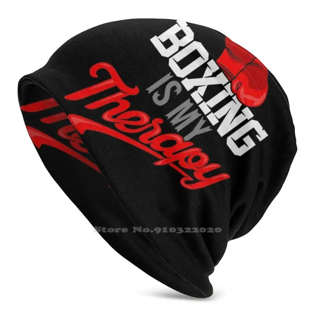 

Boxing Is My Therapy Kick Boxing Mauy Thai Mma Stretch Knit Beanies Autumn Winter Hats For Man Woman Child Teens Boxing Boxer