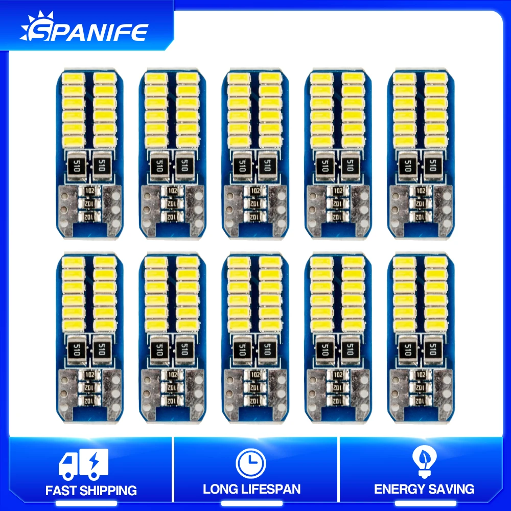 Spanife LED Bulb10x T10 W5W 4014-24SMD Car Turn Signal Light Super Bright Auto Interior Dome Reading Light Side Lamp for car
Spanife LED Bulb10x T10 W5W 4014-24SMD Car Turn Signal Light Super Bright Auto Interior Dome Reading Light Side Lamp for car