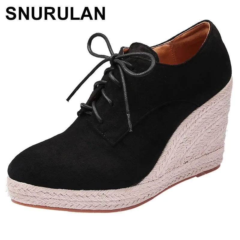 SNURULAN Autumn and Winter New Women's Wedges Pumps Thick-soled Lace-up Shoes Espadrilles High-heeled Thick-heeled Straw Woven
SNURULAN Autumn and Winter New Women's Wedges Pumps Thick-soled Lace-up Shoes Espadrilles High-heeled Thick-heeled Straw Woven