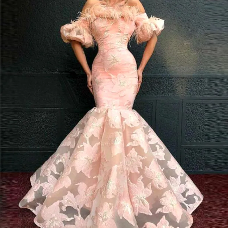 Blush Pink Mermaid Prom Dresses Cheap Half Sleeves Flowers Applique Party Gowns vestidos Dubai African Mermaid Evening Dress
Blush Pink Mermaid Prom Dresses Cheap Half Sleeves Flowers Applique Party Gowns vestidos Dubai African Mermaid Evening Dress