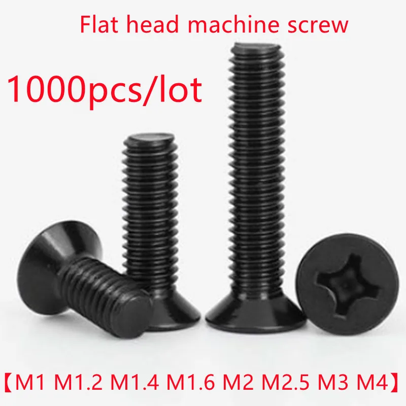1000 шт. мини черные стальные крестовые болты DIN965 GB819
1000 шт. мини черные стальные крестовые болты DIN965 GB819