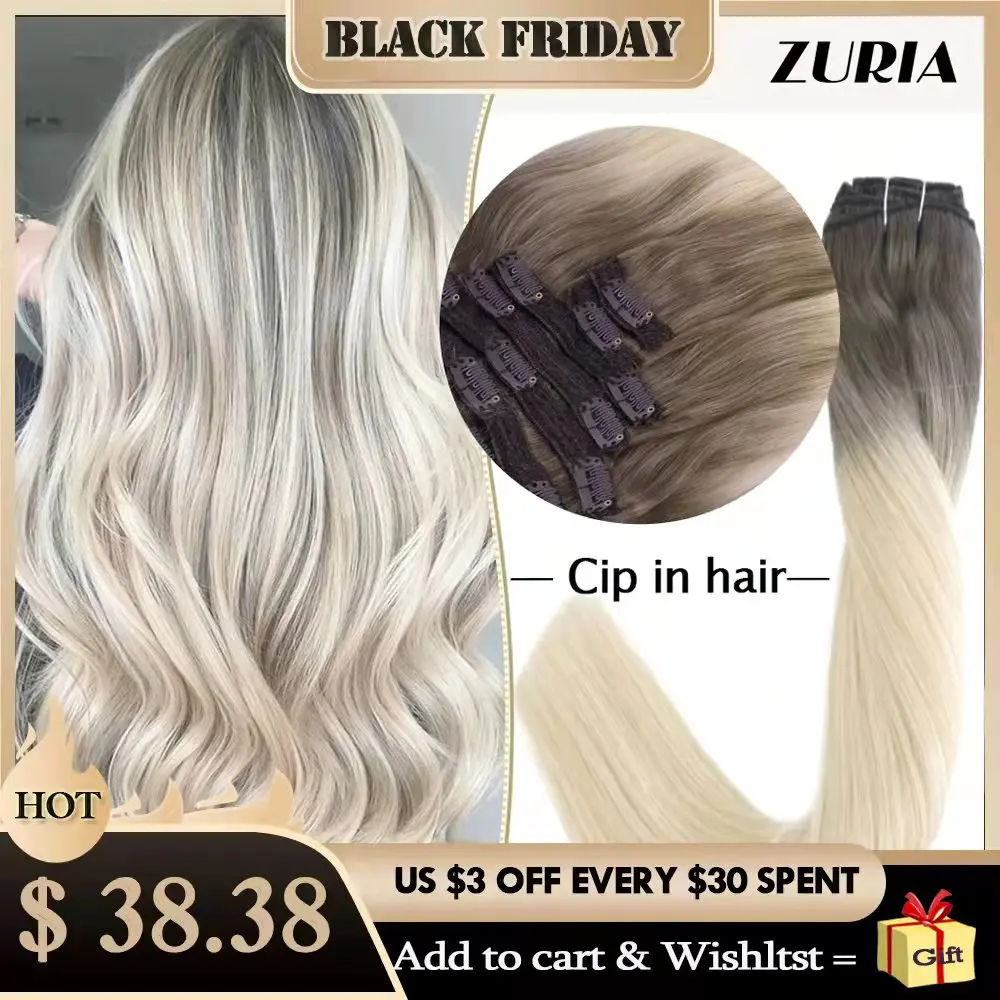 ZURIA Clip In Hair Extensions Human Hair Clip 16 20 24 Inch 7pcs/set Machine Made Remy Silky Straight Natural Real Clip-on Hair
ZURIA Clip In Hair Extensions Human Hair Clip 16 20 24 Inch 7pcs/set Machine Made Remy Silky Straight Natural Real Clip-on Hair