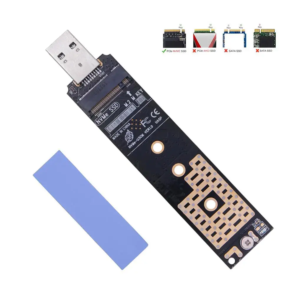 Переходник NVME на USB SSD 3 1 тип A адаптер для жестких дисков алюминиевый сплав 10