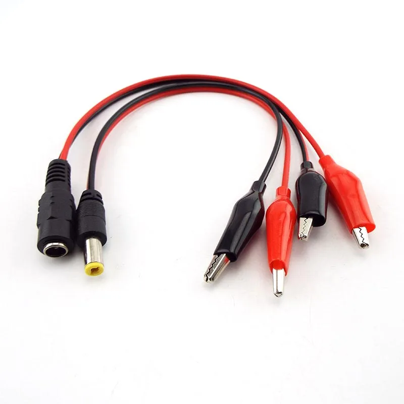 

5.5MM 2.1MM Alligator Clip DC Power male female test lead Cable Crocodile Wire Connector To Male 25cm