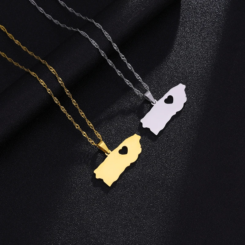 Stainless Steel Puerto Rico With Heart Map Pendant Necklaces Silver Color/Gold Color PR Puerto Ricans Anniversary Jewelry Gifts
Stainless Steel Puerto Rico With Heart Map Pendant Necklaces Silver Color/Gold Color PR Puerto Ricans Anniversary Jewelry Gifts