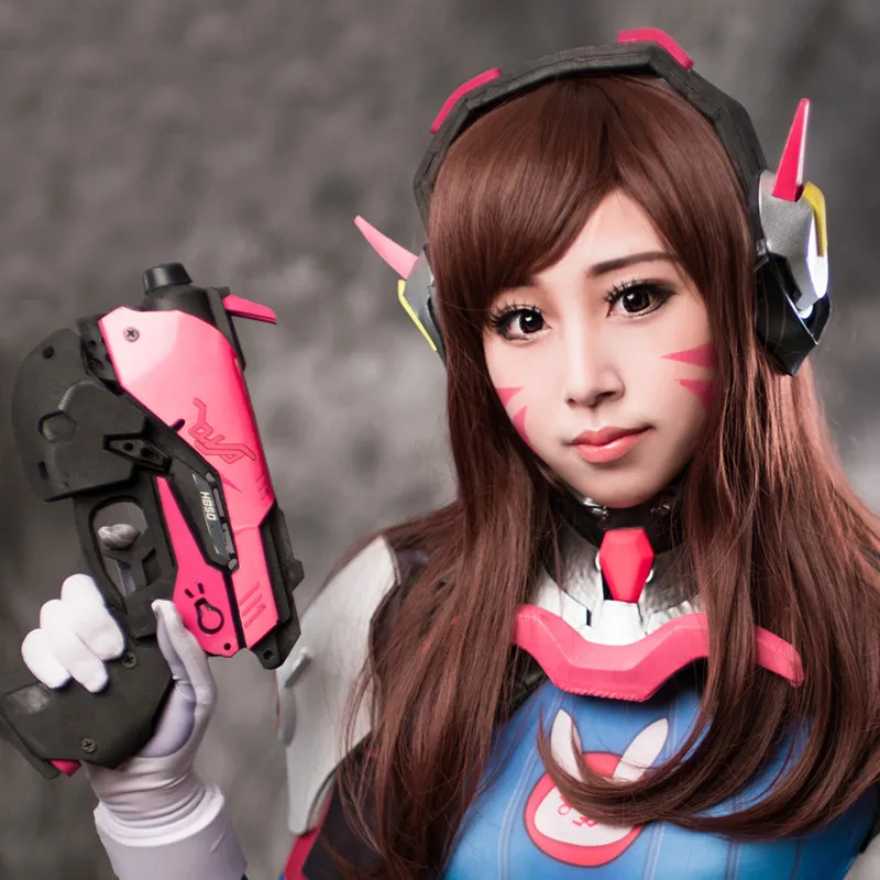Парик для косплея Game OW D.va длиной 55 см коричневый термостойкий | Тематическая