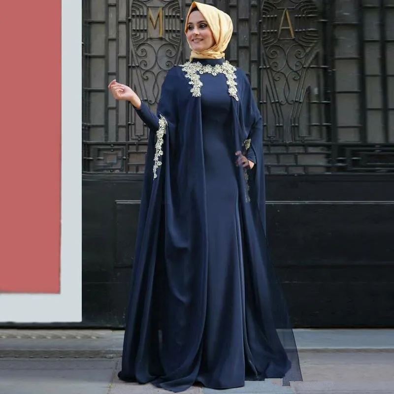 Blue Muslim Evening Dresses A-line High Collar Long Sleeves Chiffon Lace Hijab Dubai Saudi Arabic Long Evening Gown Prom
Blue Muslim Evening Dresses A-line High Collar Long Sleeves Chiffon Lace Hijab Dubai Saudi Arabic Long Evening Gown Prom