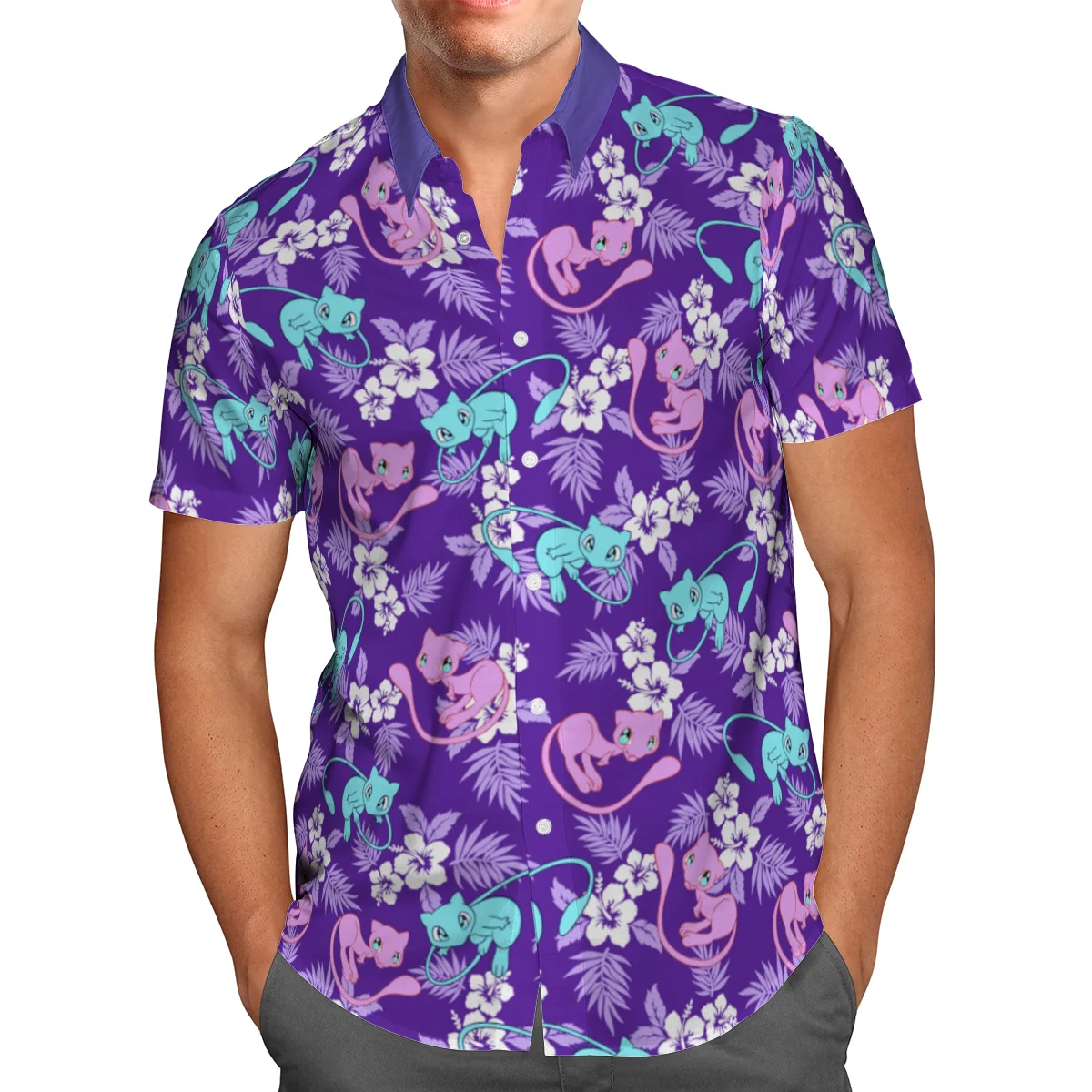Purple Anime Print Short Sleeve Shirts For Men Loose Cardigan Button Shirts Plus Size Hawaiian Summer 2021 Ventilated Shirt 
Purple Anime Print Short Sleeve Shirts For Men Loose Cardigan Button Shirts Plus Size Hawaiian Summer 2021 Ventilated Shirt