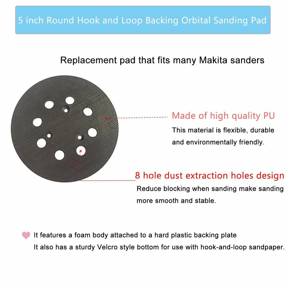Easy Use Accessories Plate 5 Inch Replacement Wear Resistance 8 Holes Polishing Grinding Sanding Disc Tool Convenient Dust Free
Easy Use Accessories Plate 5 Inch Replacement Wear Resistance 8 Holes Polishing Grinding Sanding Disc Tool Convenient Dust Free