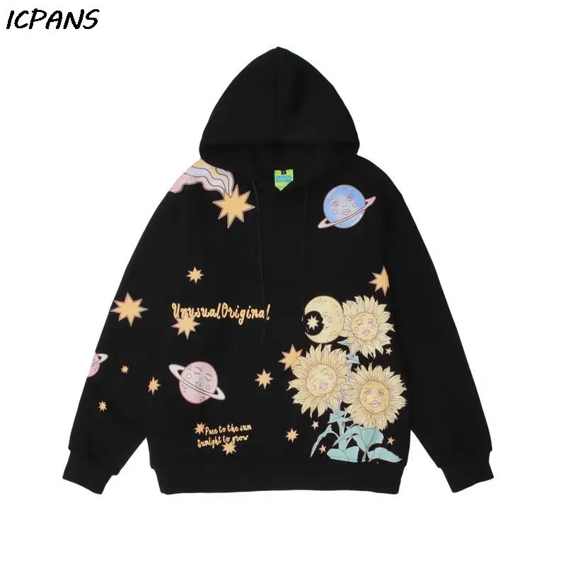Hip Hop Hoodies Pullover Men Streetwear Women Planet Print Loose Fashion Sweatshirt Tops Flower Print Oversized Pullover
Hip Hop Hoodies Pullover Men Streetwear Women Planet Print Loose Fashion Sweatshirt Tops Flower Print Oversized Pullover