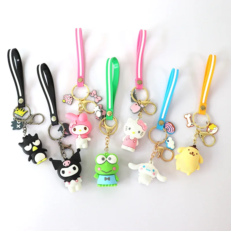 

Kawaii Anime Sanrioed Mymelody Kuromi Hellokt Cartoon Couple Bag Keychain Pendant Toy Lovely Cartoon Key Buckle Small Gift