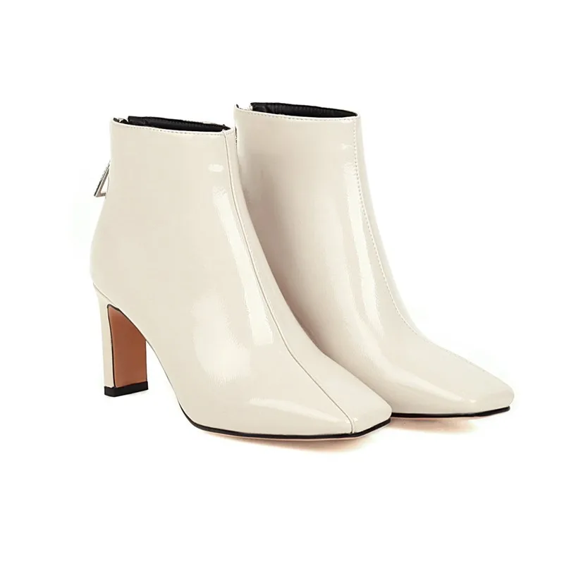 Ankle boots for women shoes 2020 autumn winter patent leather block high heels crystal back zipper black booties ladies size 48
Ankle boots for women shoes 2020 autumn winter patent leather block high heels crystal back zipper black booties ladies size 48