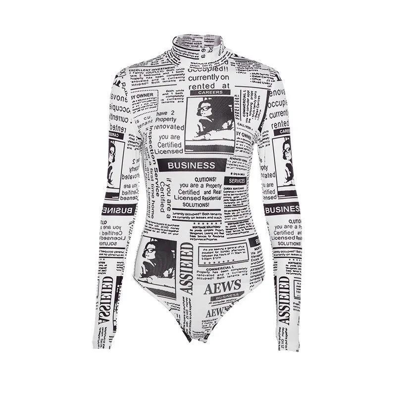 Jazz Costumes Newspaper Printed Long Sleeve Bodysuit Female Singer Clothing DS Daner Nightclub Sexy DJ Pole Dance Wear DT1388
Jazz Costumes Newspaper Printed Long Sleeve Bodysuit Female Singer Clothing DS Daner Nightclub Sexy DJ Pole Dance Wear DT1388
