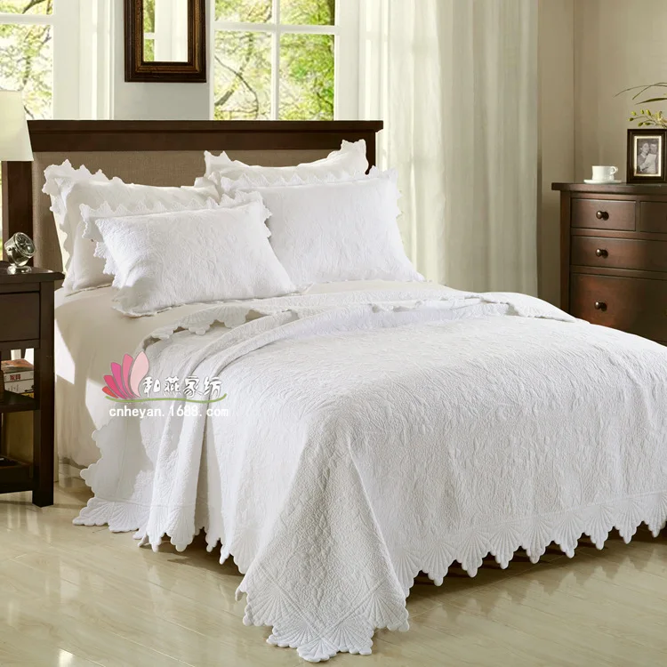 Cotton Quiltedtextiles Handmade Quilted Bed Cover Bed Sheet Three-Piece Set
Cotton Quiltedtextiles Handmade Quilted Bed Cover Bed Sheet Three-Piece Set