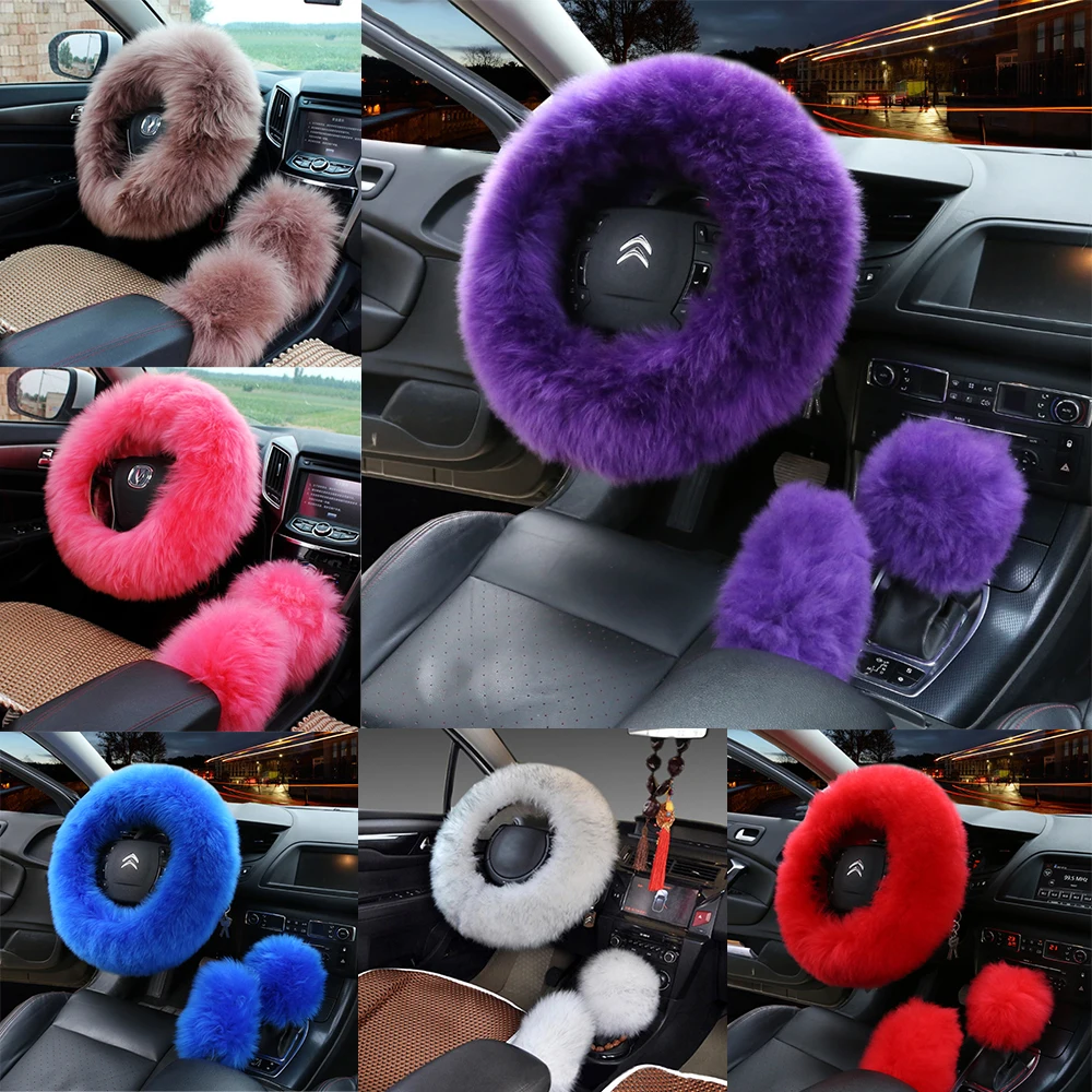 3pcs/Set Genuine Australian Wool Fur Soft Furry Women Steering Wheel Cover Fluffy Handbrake Gear Shift Cover Fuzzy Winter Warm
3pcs/Set Genuine Australian Wool Fur Soft Furry Women Steering Wheel Cover Fluffy Handbrake Gear Shift Cover Fuzzy Winter Warm