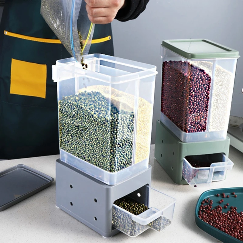 Plastic Automatic Cereal Dispenser Storage Box Wall Hanging Food Tank Rice Container Organizer Grain Storage Kitchen Tools
Plastic Automatic Cereal Dispenser Storage Box Wall Hanging Food Tank Rice Container Organizer Grain Storage Kitchen Tools