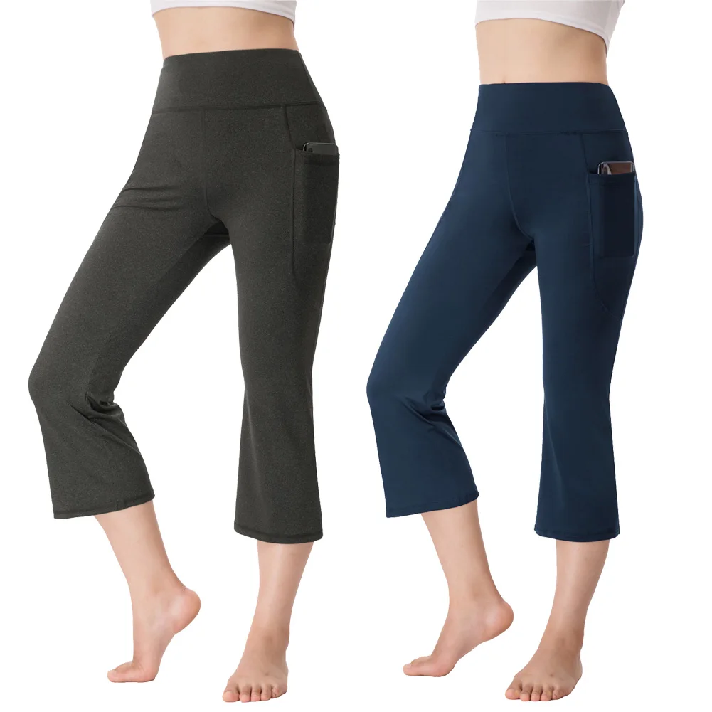 Summer Leggings Women Cropped Pants With Pockets High Waist Capris Bell-Bottoms Stretch Slim Breathable Fitness Legging Lady New
Summer Leggings Women Cropped Pants With Pockets High Waist Capris Bell-Bottoms Stretch Slim Breathable Fitness Legging Lady New