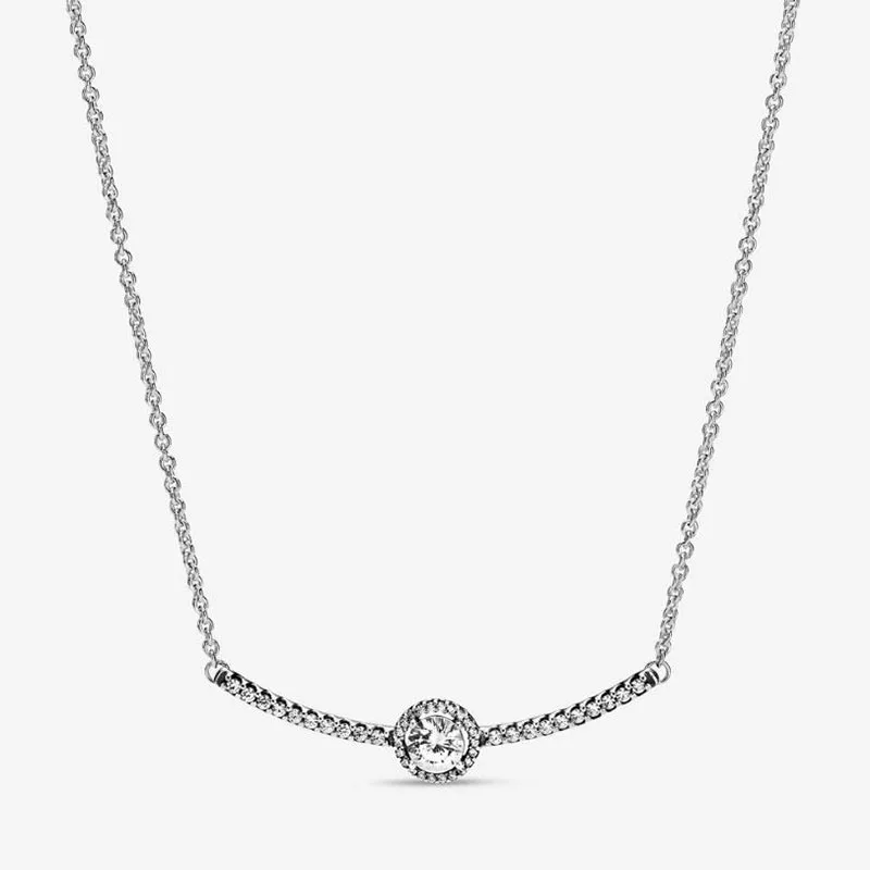 925 Sterling Silver Pan Necklace Classic Elegant Arc With Crystal Necklace For Women Wedding Party Gift Fashion Jewelry
925 Sterling Silver Pan Necklace Classic Elegant Arc With Crystal Necklace For Women Wedding Party Gift Fashion Jewelry