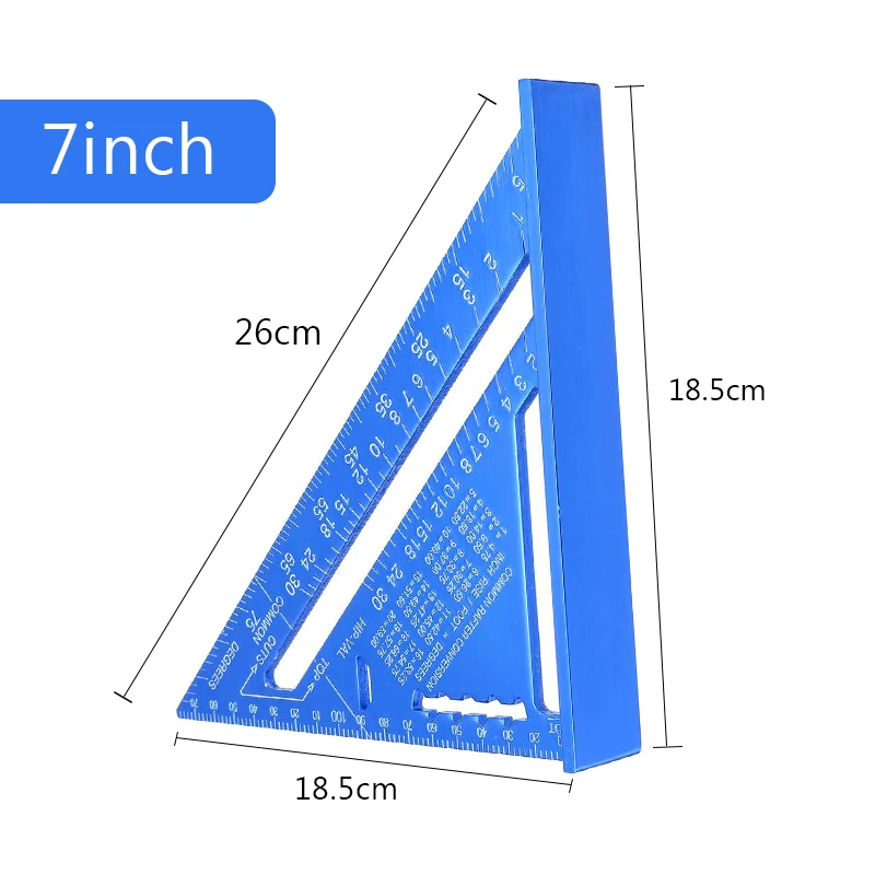 Angle Ruler 7/12 inch Metric Aluminum Alloy Triangular Measuring Ruler Woodwork Speed Square Triangle Angle Protractor 
Angle Ruler 7/12 inch Metric Aluminum Alloy Triangular Measuring Ruler Woodwork Speed Square Triangle Angle Protractor