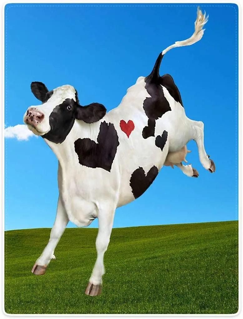 Cow Blanket,Cow with Heart-Shaped Spots,Soft Fluffy Fleece Throw White
Cow Blanket,Cow with Heart-Shaped Spots,Soft Fluffy Fleece Throw White