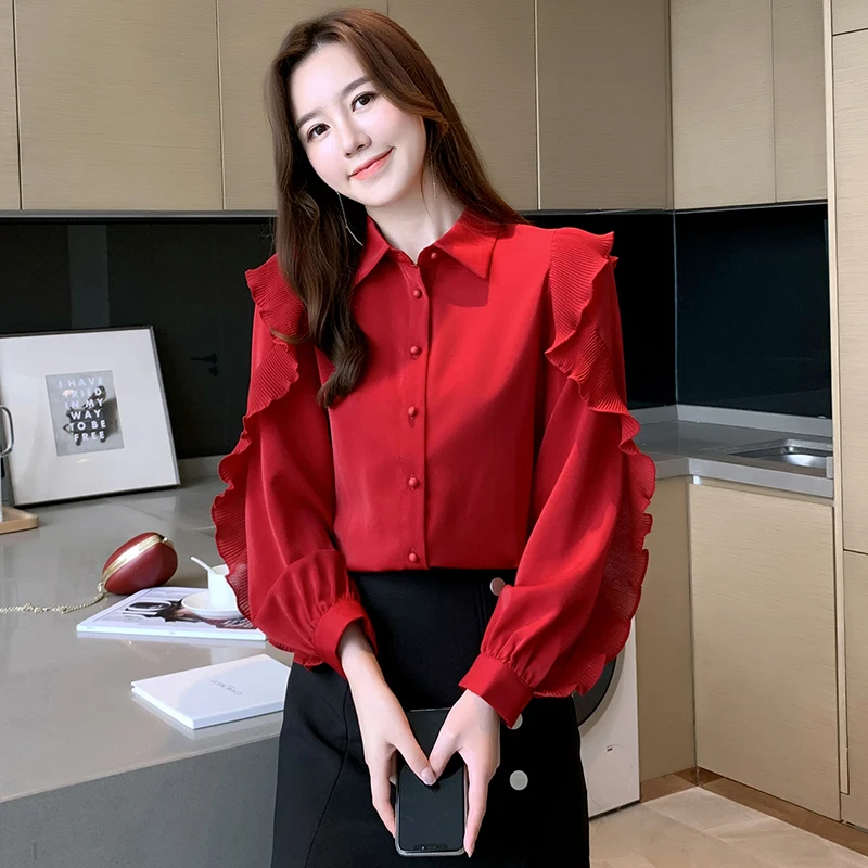 Shirt Womens Tops Autumn 2021 New Office Lady Korea French Style Full Sleeve Chiffon Lantern Sleeve Straight Women Shirts
Shirt Womens Tops Autumn 2021 New Office Lady Korea French Style Full Sleeve Chiffon Lantern Sleeve Straight Women Shirts