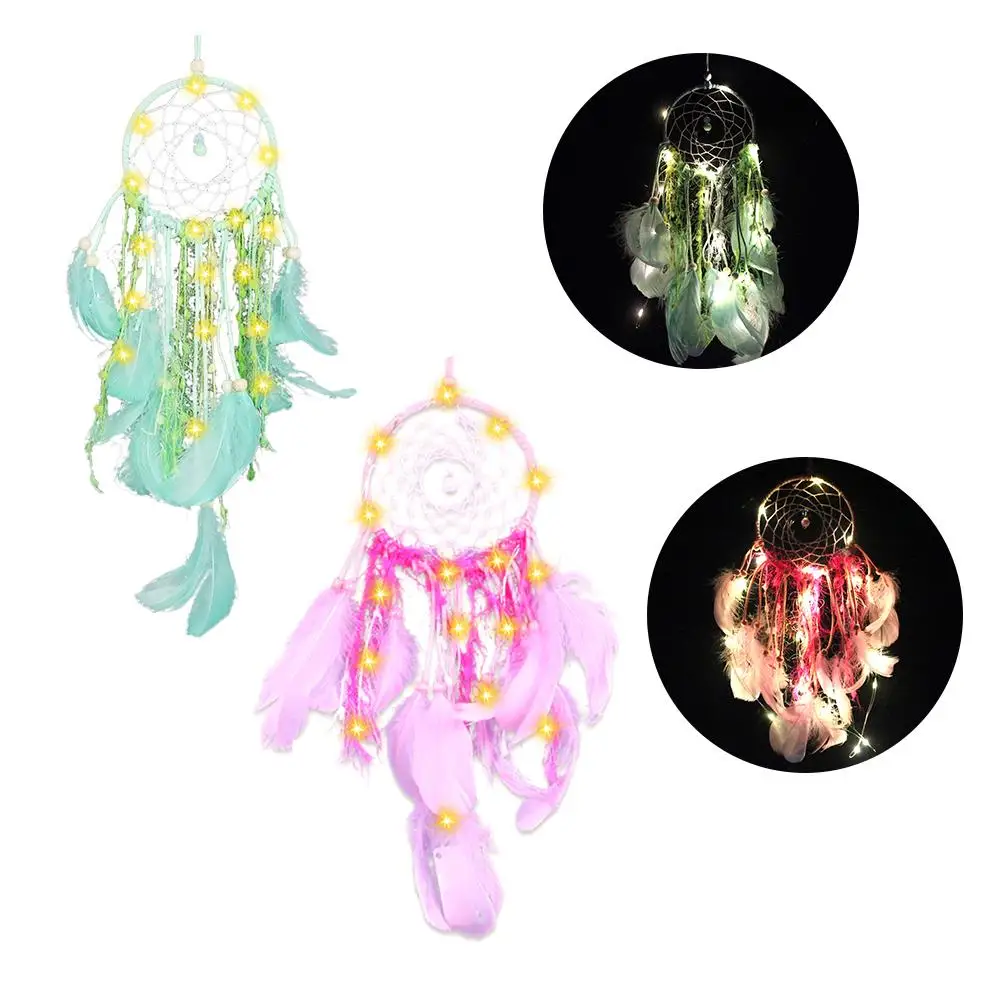 Dream Catcher With LED String Light Feather Dreamcatcher Night Lamp Bedroom Living Room Creativity Decorative Hanging Light 
Dream Catcher With LED String Light Feather Dreamcatcher Night Lamp Bedroom Living Room Creativity Decorative Hanging Light