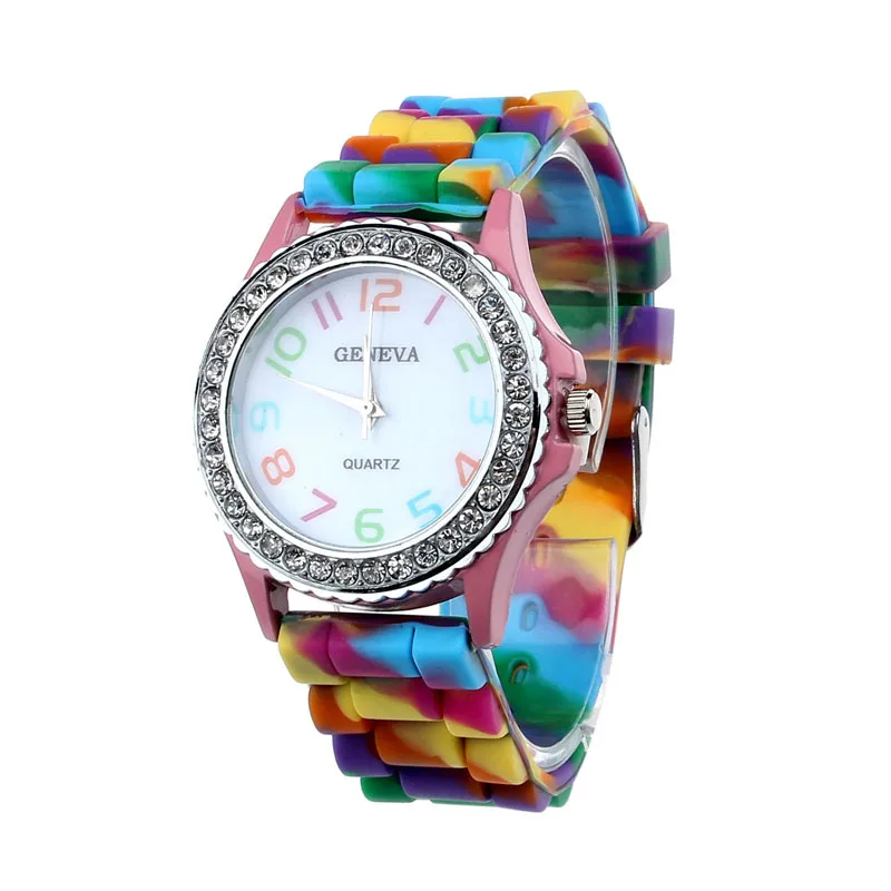 Women's watches Geneva Silicone Crystal Bling Analog Digital Quartz Wrist Watch PP Wrist accessories Wristwatches Clock Gift
Women's watches Geneva Silicone Crystal Bling Analog Digital Quartz Wrist Watch PP Wrist accessories Wristwatches Clock Gift