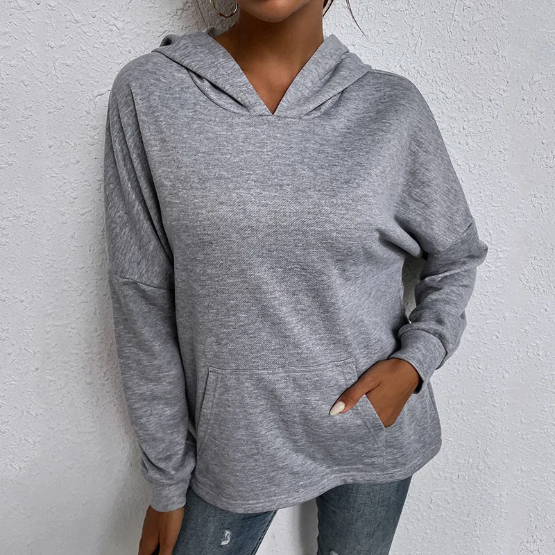 Hooded Sweatshirt Women Hoodies Long Sleeve Pullover Tops With Pockets Loose Casual Hoodies Women Solid Color Autumn Winter 2021
Hooded Sweatshirt Women Hoodies Long Sleeve Pullover Tops With Pockets Loose Casual Hoodies Women Solid Color Autumn Winter 2021